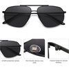 image:imageSOJOS Retro Hexagon Aviator Sunglasses for Women Men Trendy Vintage UV400 Protection Shades SJ1200BlackGrey