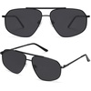 image:imageSOJOS Retro Hexagon Aviator Sunglasses for Women Men Trendy Vintage UV400 Protection Shades SJ1200BlackGrey