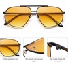 image:imageSOJOS Retro Hexagon Aviator Sunglasses for Women Men Trendy Vintage UV400 Protection Shades SJ1200BlackYellow Tint