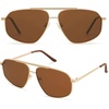 image:imageSOJOS Retro Hexagon Aviator Sunglasses for Women Men Trendy Vintage UV400 Protection Shades SJ1200GoldBrown