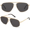 image:imageSOJOS Retro Hexagon Aviator Sunglasses for Women Men Trendy Vintage UV400 Protection Shades SJ1200GoldGrey