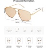 image:imageSOJOS Retro Hexagon Aviator Sunglasses for Women Men Trendy Vintage UV400 Protection Shades SJ1200GoldLight Brown