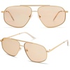 image:imageSOJOS Retro Hexagon Aviator Sunglasses for Women Men Trendy Vintage UV400 Protection Shades SJ1200GoldLight Brown