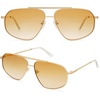 image:imageSOJOS Retro Hexagon Aviator Sunglasses for Women Men Trendy Vintage UV400 Protection Shades SJ1200GoldLight Yellow