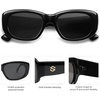 image:imageSOJOS Retro Large Rectangle Polarized Sunglasses Womens Mens Vintage Thick Chunky Frame 80s 90s Large Shades SJ2374Black