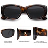 image:imageSOJOS Retro Large Rectangle Polarized Sunglasses Womens Mens Vintage Thick Chunky Frame 80s 90s Large Shades SJ2374Demi