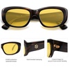 image:imageSOJOS Retro Large Rectangle Polarized Sunglasses Womens Mens Vintage Thick Chunky Frame 80s 90s Large Shades SJ2374Yellow