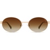 image:imageSOJOS Retro Oval Polarized Sunglasses Womens MenTrendy Round 90s Shades SJ1281Gold Frame Brown Grading Lens