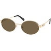 image:imageSOJOS Retro Oval Polarized Sunglasses Womens MenTrendy Round 90s Shades SJ1281Gold Frame Brown Lens