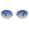 image:imageSOJOS Retro Oval Polarized Sunglasses Womens MenTrendy Round 90s Shades SJ1281Silver Frame Blue Grading Lens