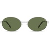 image:imageSOJOS Retro Oval Polarized Sunglasses Womens MenTrendy Round 90s Shades SJ1281Silver Frame Green Lens