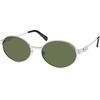 image:imageSOJOS Retro Oval Polarized Sunglasses Womens MenTrendy Round 90s Shades SJ1281Silver Frame Green Lens
