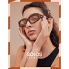 image:imageSOJOS Retro Oval Polarized Sunglasses Womens Trendy Sun Glasses Vintage Shades UV400 SJ2386Black  Grey
