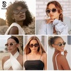 image:imageSOJOS Retro Oval Polarized Sunglasses for Women Men 90s Vintage UV400 Protection Tiny Sun Glasses SJ2286Amber TortoiseBrown