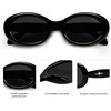 image:imageSOJOS Retro Oval Polarized Sunglasses for Women Men 90s Vintage UV400 Protection Tiny Sun Glasses SJ2286BlackGrey