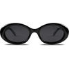 image:imageSOJOS Retro Oval Polarized Sunglasses for Women Men 90s Vintage UV400 Protection Tiny Sun Glasses SJ2286BlackGrey