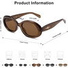 image:imageSOJOS Retro Oval Polarized Sunglasses for Women Men 90s Vintage UV400 Protection Tiny Sun Glasses SJ2286BrownBrown