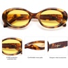 image:imageSOJOS Retro Oval Polarized Sunglasses for Women Men 90s Vintage UV400 Protection Tiny Sun Glasses SJ2286BrownYellow