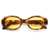 image:imageSOJOS Retro Oval Polarized Sunglasses for Women Men 90s Vintage UV400 Protection Tiny Sun Glasses SJ2286BrownYellow
