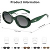 image:imageSOJOS Retro Oval Polarized Sunglasses for Women Men 90s Vintage UV400 Protection Tiny Sun Glasses SJ2286GreenGradient Grey