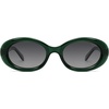 image:imageSOJOS Retro Oval Polarized Sunglasses for Women Men 90s Vintage UV400 Protection Tiny Sun Glasses SJ2286GreenGradient Grey