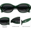 image:imageSOJOS Retro Oval Polarized Sunglasses for Women Men 90s Vintage UV400 Protection Tiny Sun Glasses SJ2286GreenGradient Grey