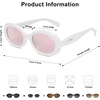 image:imageSOJOS Retro Oval Polarized Sunglasses for Women Men 90s Vintage UV400 Protection Tiny Sun Glasses SJ2286WhitePink Mirrored
