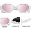 image:imageSOJOS Retro Oval Polarized Sunglasses for Women Men 90s Vintage UV400 Protection Tiny Sun Glasses SJ2286WhitePink Mirrored