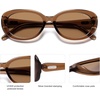 image:imageSOJOS Retro Oval Polarized Sunglasses for Women Men Big Vintage 90s Style Womens Mens Sunnies SJ2369Translucent BrownBrown