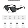 image:imageSOJOS Retro Oval Polarized Sunglasses for Women Men Chic Trendy 90s Sunnies Shades UV protection Sun Glasses SJ2630Black Frame Grey Lens