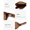 image:imageSOJOS Retro Oval Polarized Sunglasses for Women Men Chic Trendy 90s Sunnies Shades UV protection Sun Glasses SJ2630Brown Frame Brown Lens