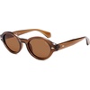 image:imageSOJOS Retro Oval Polarized Sunglasses for Women Men Chic Trendy 90s Sunnies Shades UV protection Sun Glasses SJ2630Brown Frame Brown Lens