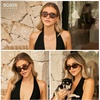 image:imageSOJOS Retro Oval Polarized Sunglasses for Women Men Chic Trendy 90s Sunnies Shades UV protection Sun Glasses SJ2630Brown Frame Brown Lens