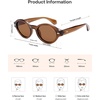 image:imageSOJOS Retro Oval Polarized Sunglasses for Women Men Chic Trendy 90s Sunnies Shades UV protection Sun Glasses SJ2630Brown Frame Brown Lens