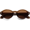 image:imageSOJOS Retro Oval Polarized Sunglasses for Women Men Chic Trendy 90s Sunnies Shades UV protection Sun Glasses SJ2630Brown Frame Brown Lens