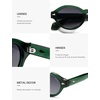 image:imageSOJOS Retro Oval Polarized Sunglasses for Women Men Chic Trendy 90s Sunnies Shades UV protection Sun Glasses SJ2630Green Frame Grey Grading Lens