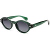 image:imageSOJOS Retro Oval Polarized Sunglasses for Women Men Chic Trendy 90s Sunnies Shades UV protection Sun Glasses SJ2630Green Frame Grey Grading Lens
