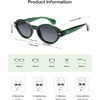 image:imageSOJOS Retro Oval Polarized Sunglasses for Women Men Chic Trendy 90s Sunnies Shades UV protection Sun Glasses SJ2630Green Frame Grey Grading Lens