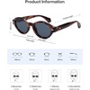 image:imageSOJOS Retro Oval Polarized Sunglasses for Women Men Chic Trendy 90s Sunnies Shades UV protection Sun Glasses SJ2630Tortoise Frame Grey Lens