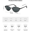 image:imageSOJOS Retro Oval Polarized Sunglasses for Women Men Trendy Chic Cat Eye 90s Y2K Sunnies SJ1266BlackGrey