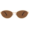 image:imageSOJOS Retro Oval Polarized Sunglasses for Women Men Trendy Chic Cat Eye 90s Y2K Sunnies SJ1266GoldBrown