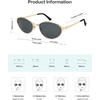 image:imageSOJOS Retro Oval Polarized Sunglasses for Women Men Trendy Chic Cat Eye 90s Y2K Sunnies SJ1266GoldGrey