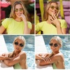 image:imageSOJOS Retro Oval Polarized Sunglasses for Women Men Vintage 90s Style Womens Mens Sunnies Sun Glasses SJ1245GoldBrown Grading