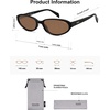 image:imageSOJOS Retro Oval Polarized Sunglasses for Women Trendy Cat Eye Chic Narrow Y2K Skinny Sunnies SJ2660BlackCoffee