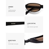 image:imageSOJOS Retro Oval Polarized Sunglasses for Women Trendy Cat Eye Chic Narrow Y2K Skinny Sunnies SJ2660BlackCoffee