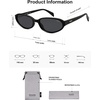 image:imageSOJOS Retro Oval Polarized Sunglasses for Women Trendy Cat Eye Chic Narrow Y2K Skinny Sunnies SJ2660BlackGrey