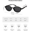 image:imageSOJOS Retro Oval Round Polarized Sunglasses Womens Mens Small Chic Vintage Trendy Sunnies SJ2611BlackGrey