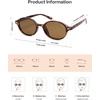 image:imageSOJOS Retro Oval Round Polarized Sunglasses Womens Mens Small Chic Vintage Trendy Sunnies SJ2611Brown TortoiseBrown