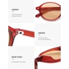 image:imageSOJOS Retro Oval Round Polarized Sunglasses Womens Mens Small Chic Vintage Trendy Sunnies SJ2611RedLight Yellow Tint