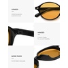 image:imageSOJOS Retro Oval Round Polarized Sunglasses Womens Mens Small Chic Vintage Trendy Sunnies SJ2611Shiny BlackYellow Tint